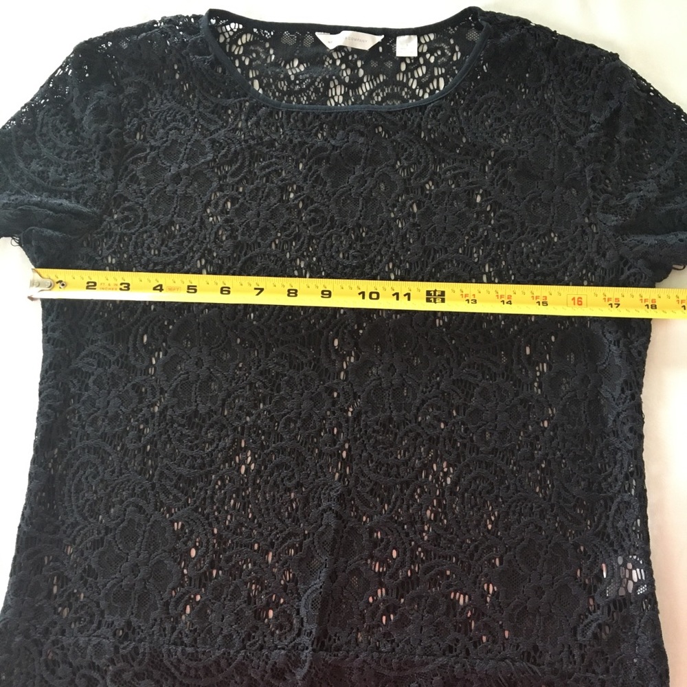 NY & Co Black Lace, Fringe Blouse Sz Small/Black - Picture 10 of 13